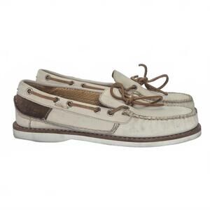 Ernest Hemingway Classic Leather Deck Shoes Cream Brown Men's Size 8M